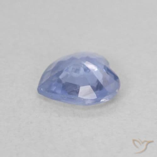 0.48ct Light Baby Blue Sapphire, Heart Shape, 5.3x5.1 mm