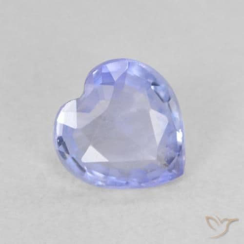 0.54ct Natural Light Blue Sapphire, Heart Shape, 5.4x5.3 mm