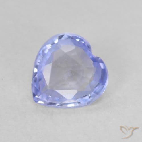0.54ct Natural Light Blue Sapphire, Heart Shape, 5.4x5.3 mm