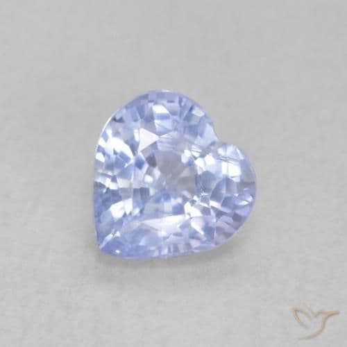 0.55ct Light Purplish Blue Sapphire, Heart Shape, 4.8x4.7 mm