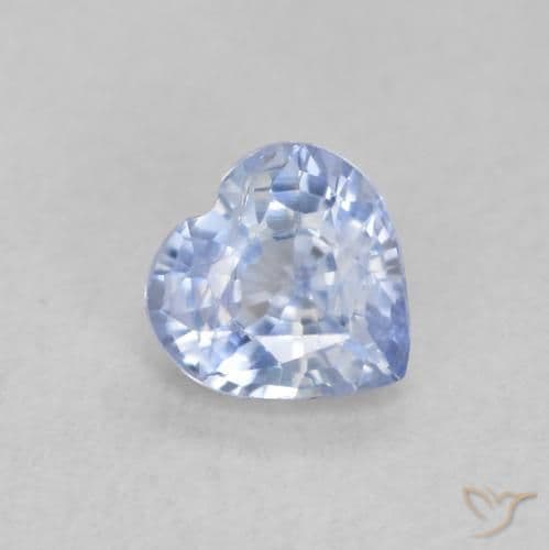0.55ct Light Purplish Blue Sapphire, Heart Shape, 4.8x4.7 mm