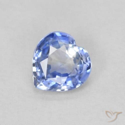 0.44ct Natural Pastel Blue Sapphire, Heart Shape, 4.7x4.7 mm