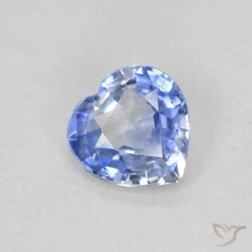 0.44ct Natural Pastel Blue Sapphire, Heart Shape, 4.7x4.7 mm