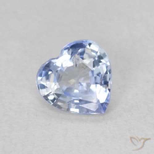 0.47ct Natural Pastel Blue Sapphire, Heart Shape, 4.9x4.8 mm