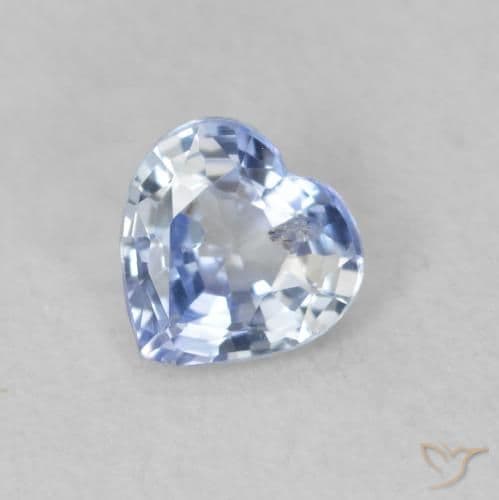 0.47ct Natural Pastel Blue Sapphire, Heart Shape, 4.9x4.8 mm