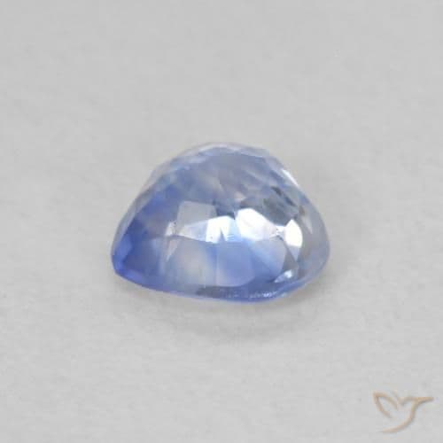 0.54ct Natural Pastel Blue Sapphire, Heart Shape, 4.7x4.7 mm