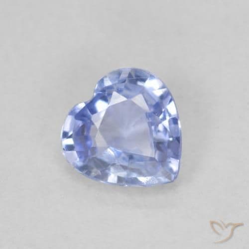 0.44ct Natural Pastel Blue Sapphire, Heart Shape, 4.9x4.8 mm