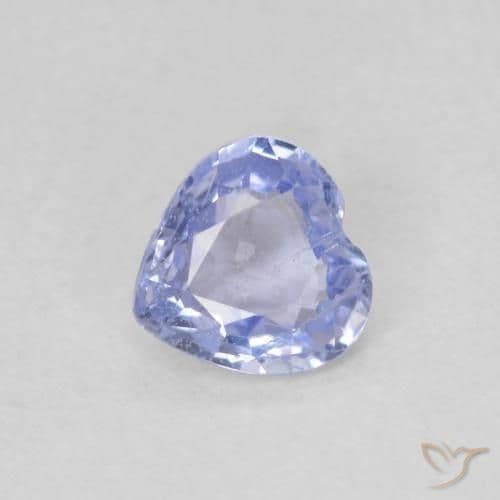 0.42ct Natural Pastel Blue Sapphire, Heart Shape, 4.7x4.6 mm
