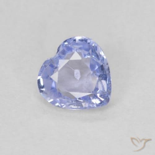 0.42ct Natural Pastel Blue Sapphire, Heart Shape, 4.7x4.6 mm