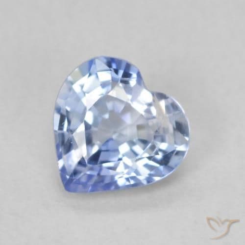 0.72ct Natural Pastel Blue Sapphire, Heart Shape, 5.5x5.4 mm
