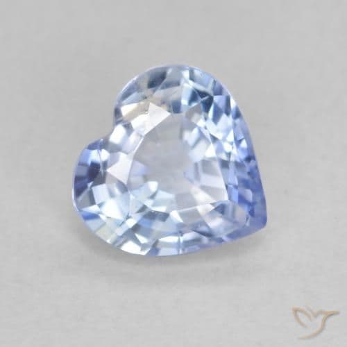 0.72ct Natural Pastel Blue Sapphire, Heart Shape, 5.5x5.4 mm