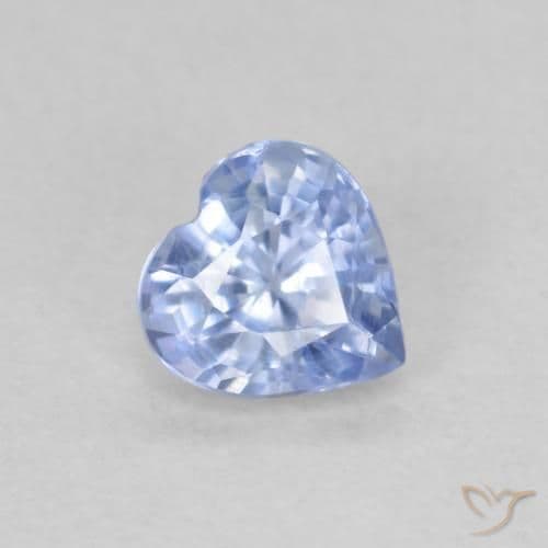 0.54ct Light Purplish Blue Sapphire, Heart Shape, 4.7x4.7 mm