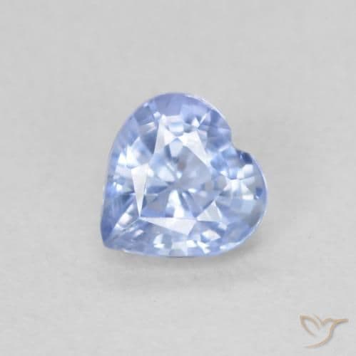 0.54ct Light Purplish Blue Sapphire, Heart Shape, 4.7x4.7 mm