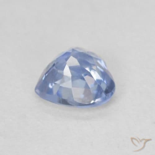 0.52ct Natural Pastel Blue Sapphire, Heart Shape, 4.7x4.6 mm