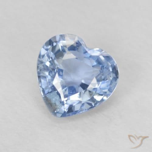 0.59ct Light Baby Blue Sapphire, Heart Shape, 5.1x4.9 mm