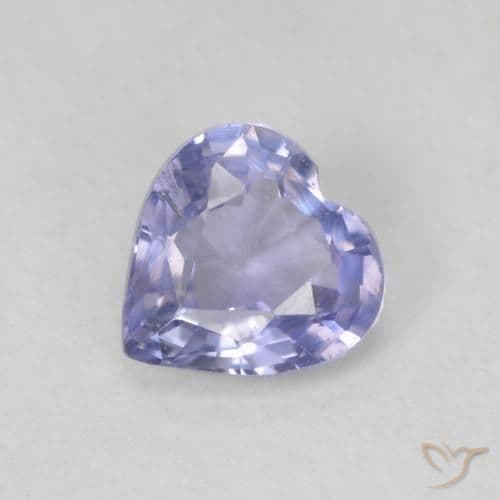 0.52ct Natural Light Blue Sapphire, Heart Shape, 4.9x4.9 mm