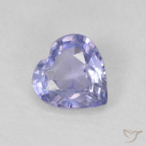 0.52ct Natural Light Blue Sapphire, Heart Shape, 4.9x4.9 mm