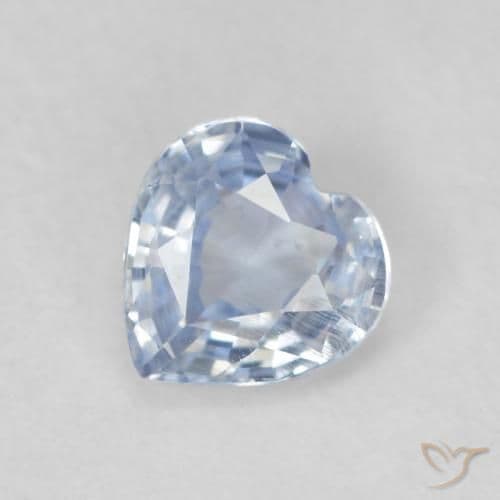 0.55ct Very Light Blue Sapphire, Heart Shape, 5.1x5 mm