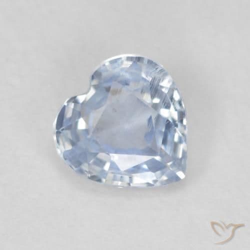 0.55ct Very Light Blue Sapphire, Heart Shape, 5.1x5 mm