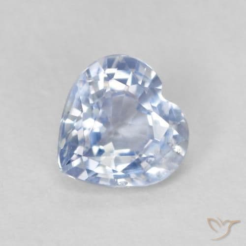 0.57ct Natural Pastel Blue Sapphire, Heart Shape, 5.3x5.3 mm