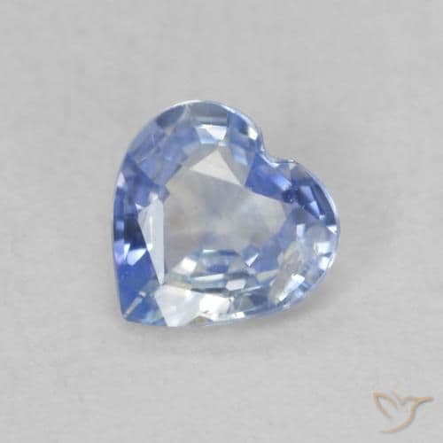 0.44ct Natural Pastel Blue Sapphire, Heart Shape, 5x4.8 mm
