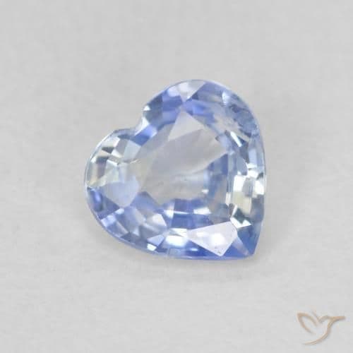 0.44ct Natural Pastel Blue Sapphire, Heart Shape, 5x4.8 mm