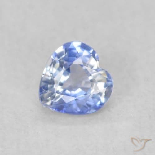 0.31ct Natural Pastel Blue Sapphire, Heart Shape, 4x4 mm