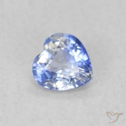 0.29ct Natural Pastel Blue Sapphire, Heart Shape, 3.9x3.9 mm