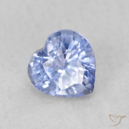 0.46ct Natural Light Blue Sapphire, Heart Shape, 4.4x4.3 mm