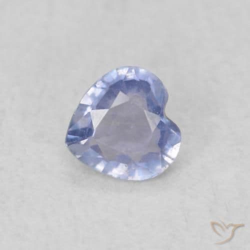 0.20ct Natural Light Blue Sapphire, Heart Shape, 3.7x3.7 mm