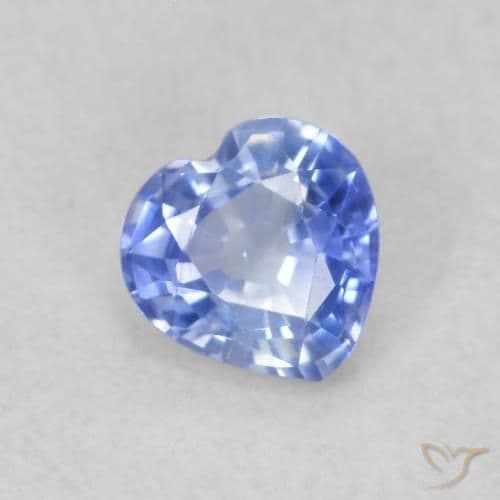 0.37ct Natural Pastel Blue Sapphire, Heart Shape, 4.3x4.3 mm