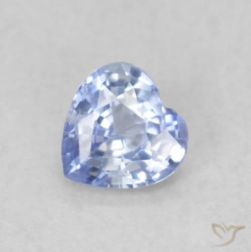 0.39ct Light Violet Blue Sapphire, Heart Shape, 4.1x4.1 mm