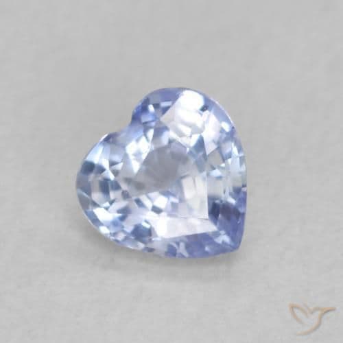 0.33ct Natural Pastel Blue Sapphire, Heart Shape, 4.1x4.1 mm