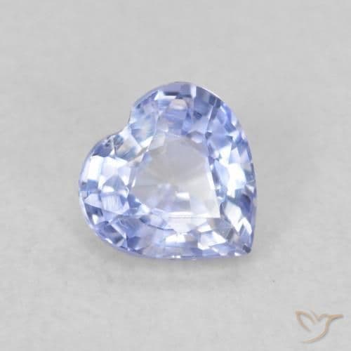 0.35ct Light Violet Blue Sapphire, Heart Shape, 4.2x4.1 mm