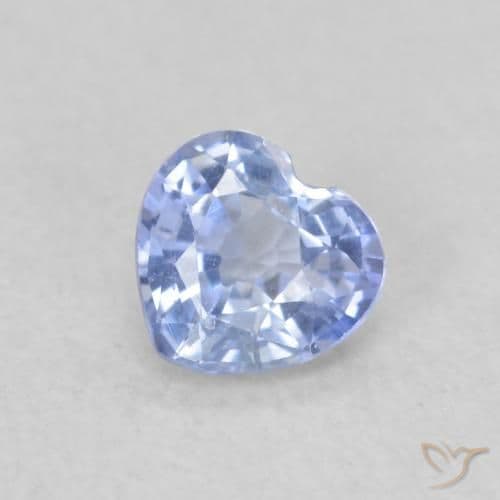 0.34ct Natural Light Blue Sapphire, Heart Shape, 4.2x4 mm