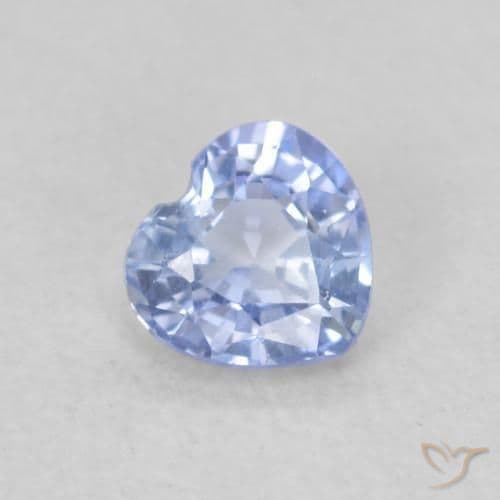 0.34ct Natural Light Blue Sapphire, Heart Shape, 4.2x4 mm