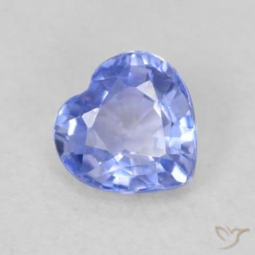 0.46ct Natural Pastel Blue Sapphire, Heart Shape, 4.6x4.5 mm