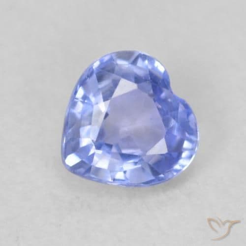 0.46ct Natural Pastel Blue Sapphire, Heart Shape, 4.6x4.5 mm