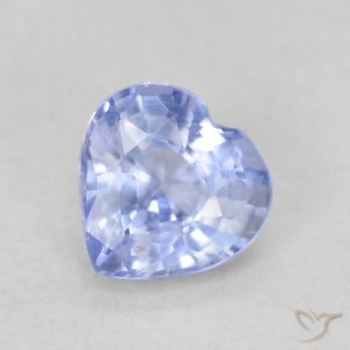 0.49ct Natural Pastel Blue Sapphire, Heart Shape, 4.7x4.6 mm
