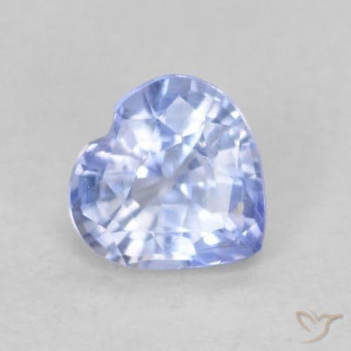 0.49ct Natural Pastel Blue Sapphire, Heart Shape, 4.7x4.6 mm