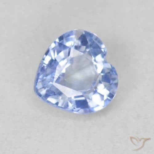 0.41ct Natural Pastel Blue Sapphire, Heart Shape, 4.3x4.3 mm