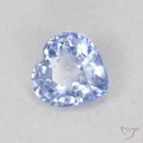 0.41ct Natural Pastel Blue Sapphire, Heart Shape, 4.3x4.3 mm