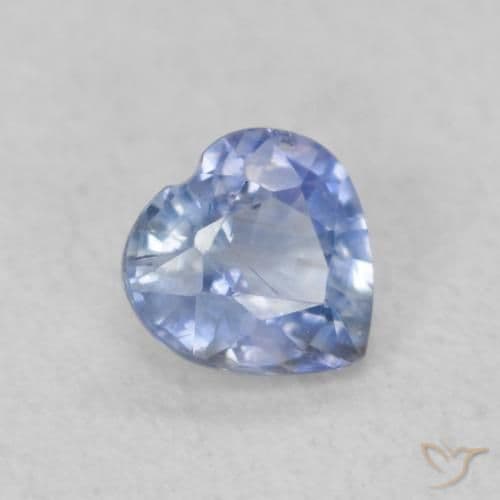 0.37ct Natural Baby Blue Sapphire, Heart Shape, 4.3x4.2 mm