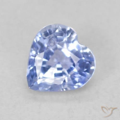0.48ct Natural Pastel Blue Sapphire, Heart Shape, 4.7x4.6 mm