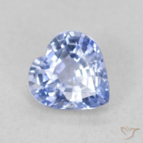 0.48ct Natural Pastel Blue Sapphire, Heart Shape, 4.7x4.6 mm