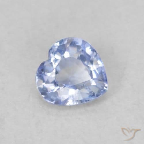 0.30ct Natural Light Blue Sapphire, Heart Shape, 4x3.9 mm