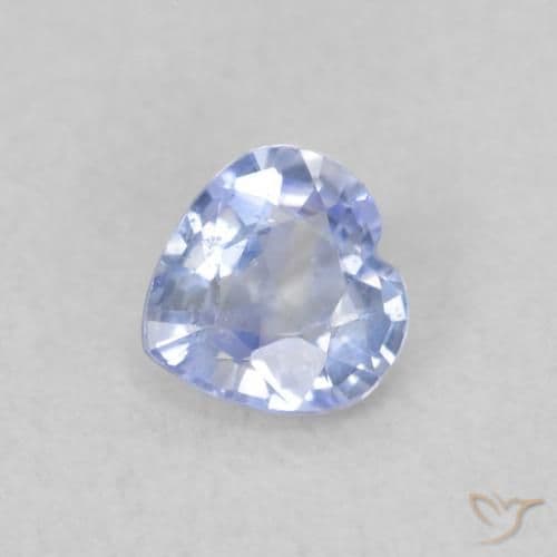 0.30ct Natural Light Blue Sapphire, Heart Shape, 4x3.9 mm