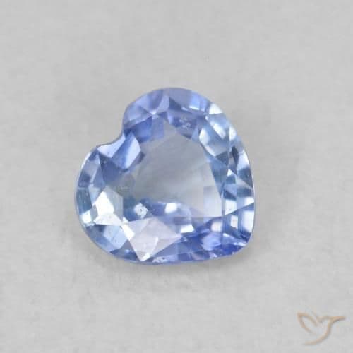 0.31ct Natural Pastel Blue Sapphire, Heart Shape, 4.2x4.1 mm