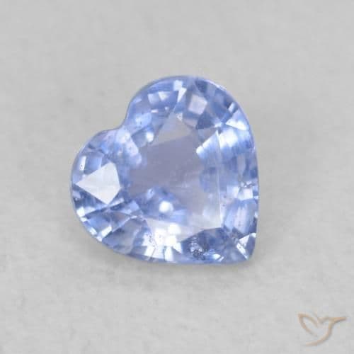 0.40ct Natural Pastel Blue Sapphire, Heart Shape, 4.5x4.5 mm