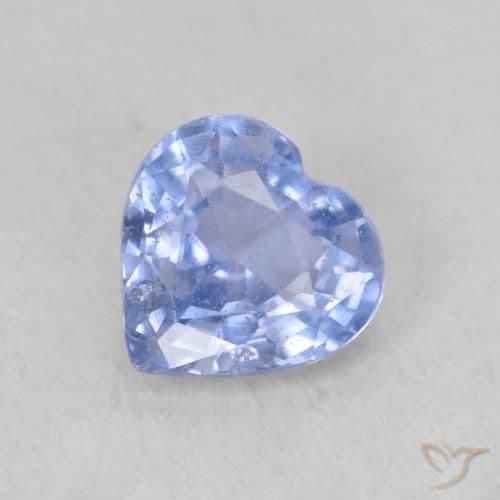 0.40ct Natural Pastel Blue Sapphire, Heart Shape, 4.5x4.5 mm